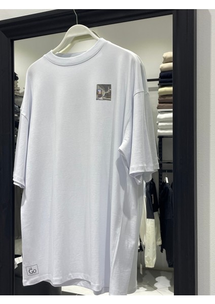 Zeus Sırt Baskılı Beyaz Erkek Oversize T-Shirt