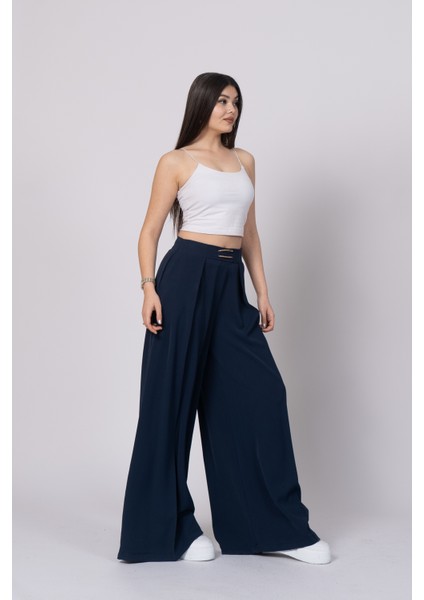 Trend Model Pile Detay Yüksek Bel Cepli Bol Paça Pantolon 30221 fiyatları