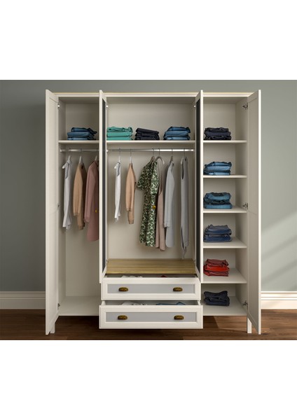 Atlantis 4 Kapılı Gardrop - Çekmeceli modelleri