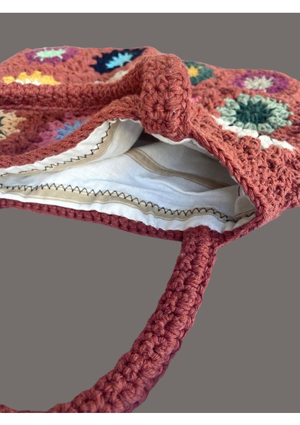 Bordo Motif Desenli El Çantası El Işi Örgü Çanta fırsatları