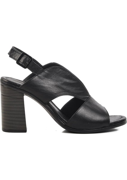 Venüs 24381500 Z Siyah Platform Topuk Kadın Sandalet