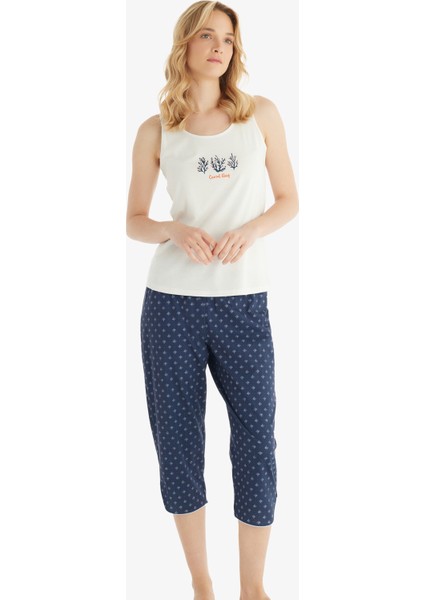 Kadın Pijama Takımı 51843 - Krem