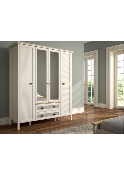 Atlantis 4 Kapılı Gardrop - Raflı fiyatları