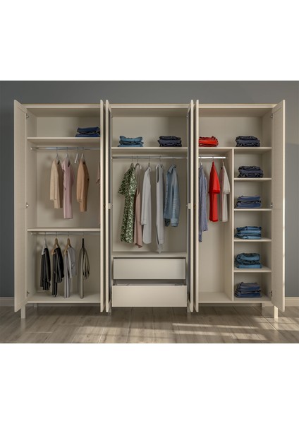 Astoria 6 Kapılı Gardrop - Askılı modelleri