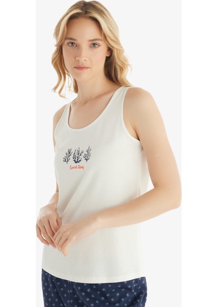 Kadın Pijama Takımı 51843 - Krem