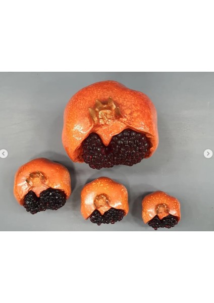 3'lü Mor Renk Polyester Nar Biblo Seti ( Büyük 10CM, Orta 8cm, Küçük 6cm) Meyve Gerçekçi Obje fırsatları