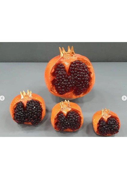 3'lü Mor Renk Polyester Nar Biblo Seti ( Büyük 10CM, Orta 8cm, Küçük 6cm) Meyve Gerçekçi Obje indirimleri
