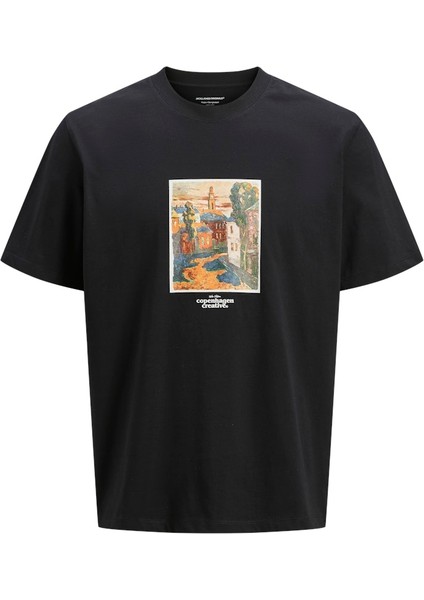Erkek Baskılı Bisiklet Yaka T-Shirt - 12273494