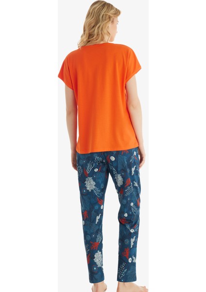 Kadın Pijama Takımı 51849 - Turuncu fiyatları