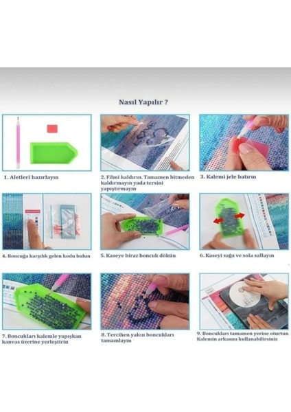 Hı Stone 5d Elmas Boncuk Taş Işleme Mozaik Goblen Kit 50X40CM GC89260 modelleri