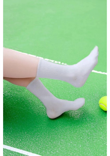 12 Çift Düz Beyaz Renk Unisex Tenis Çorap modelleri