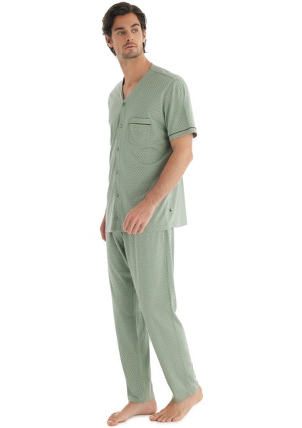Erkek Pijama Takımı 40704 - Yeşil fırsatları