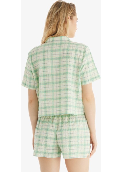 Kadın Şort 60545 - Kare Desenli modelleri