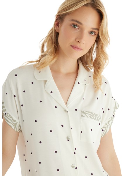 Kadın Pijama Takımı 51857 - Puantiye Baskılı modelleri