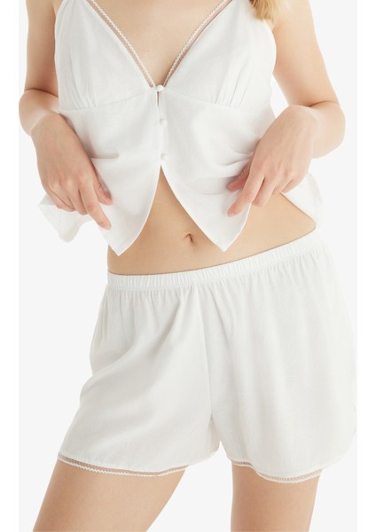 Kadın Şort 51832 - Beyaz