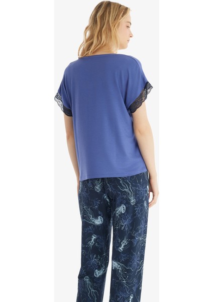 Kadın Pijama Takımı 60538 - Mavi fiyatları
