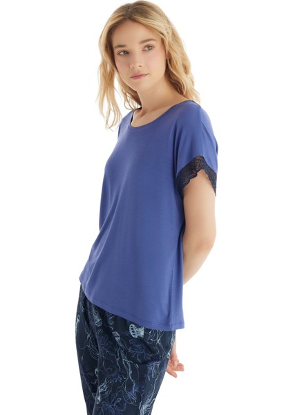 Kadın Pijama Takımı 60538 - Mavi modelleri