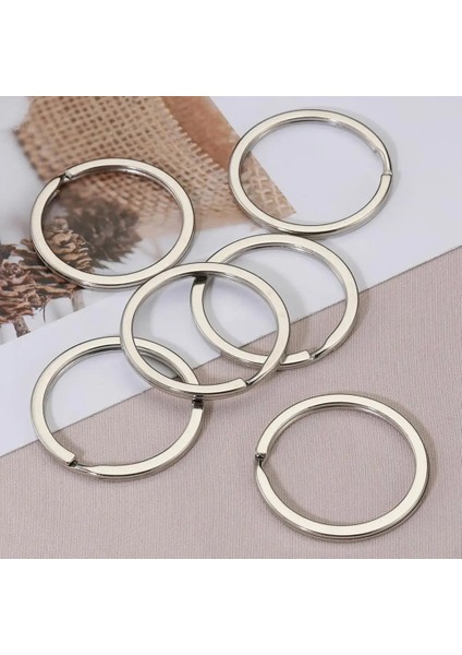 Paslanmaz Çelik Anahtarlıklar 20 Adet 20MM Yuvarlak Düz Çizgi Bölünmüş Yüzük Anahtarlık Yapımı Için Dıy El Yapımı Takı Aksesuarları