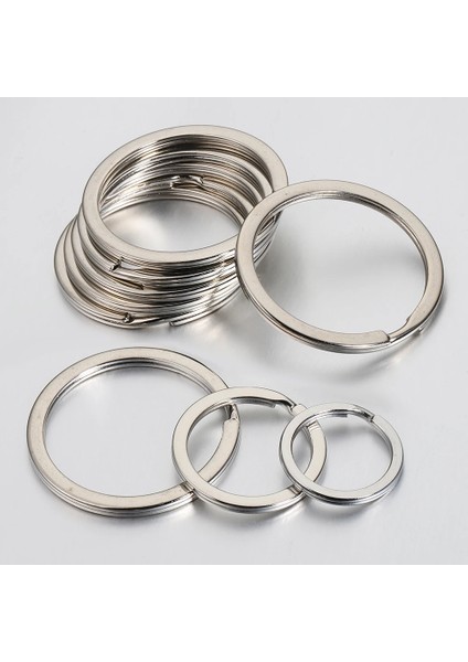 Paslanmaz Çelik Anahtarlıklar 20 Adet 20MM Yuvarlak Düz Çizgi Bölünmüş Yüzük Anahtarlık Yapımı Için Dıy El Yapımı Takı Aksesuarları fırsatları