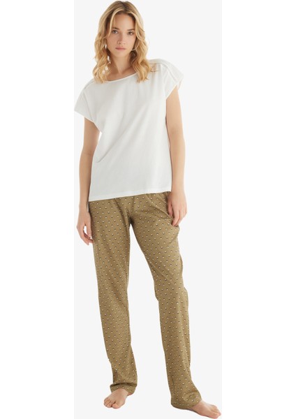 Kadın Pijama Takımı 51865 - Beyaz