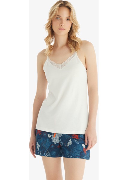 Kadın Pijama Takımı 51848 - Krem