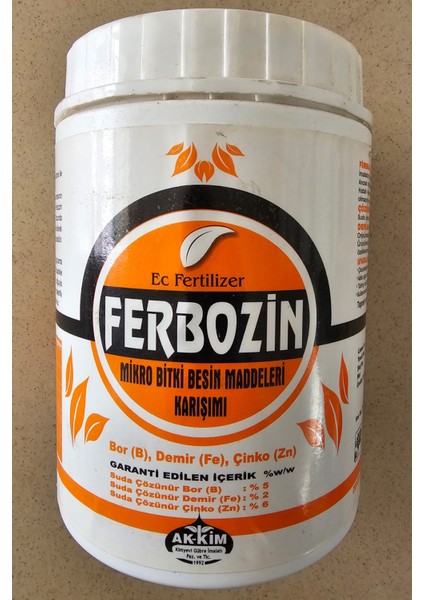 Micro Bitki Besin Karışımı Ferbozin Şelatlı Çinko Bor Demir Gübre 1 kg