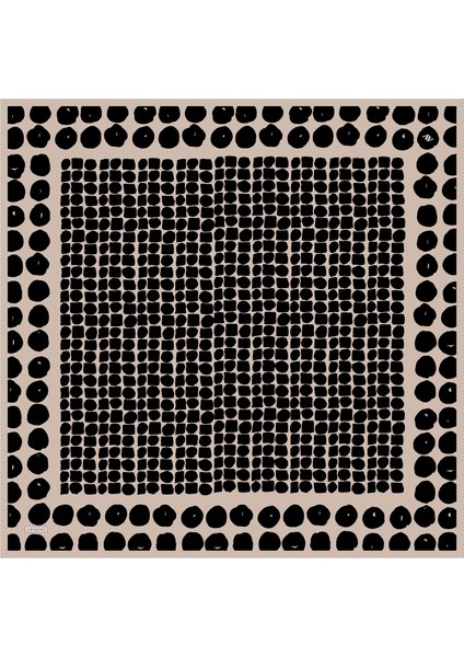 Geometrik Desenli Saf İpek Twill Eşarp 9354 86