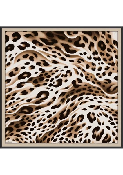 Geometrik Desenli Saf İpek Twill Eşarp 9325 34