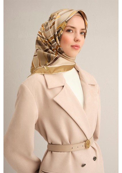 Klasik Desenli Saf İpek Sura Eşarp 9321 34