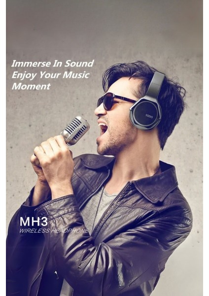 Mh3 Kablosuz Kulaklık Katlanabilir Bluetooth Uyumlu Sodo 5.0 Stereo Kulaklık Mikrofonlu
