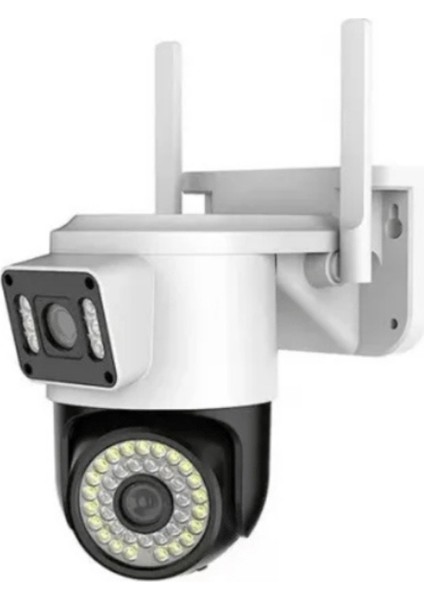 INT- cmR42 1080P Çift Kameralı Uygulama Kontrollü Dış Mekan Uyumlu Güvenlik Kamerası