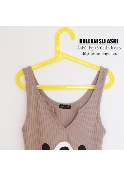 8 Adet Plastik Çocuk Askısı, Bebek Askılığı, Elbise Askısı, Renkli Askı, Slim Askı fırsatları