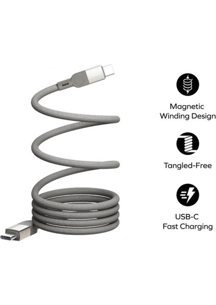 Mag.link | Manyetik Usb-C - Usb-C Kablosu 100W (2 M'ye Kadar)
