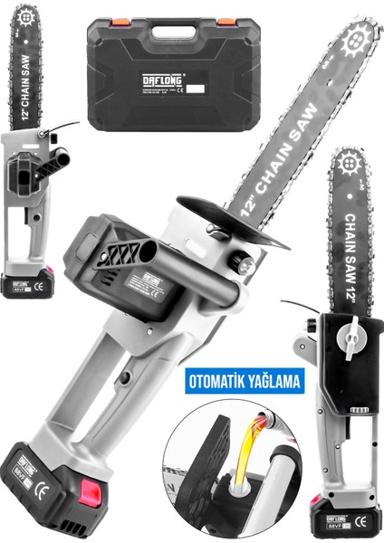 Yeni Nesil Kömürsüz 12 Inch Dijital Göstergeli Otomatik Yağlamalı Odun-Dal Budama Makinası-W