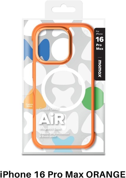 Air caseform magnetic case Apple iPhone 16 pro max (Orange)
