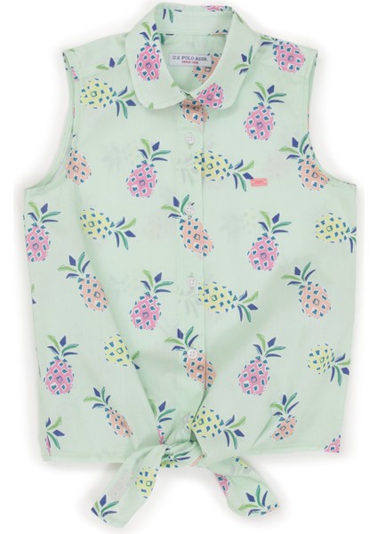 Kız Çocuk Mint Kısa Kollu Gömlek fiyatları