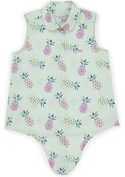 Kız Çocuk Mint Kısa Kollu Gömlek modelleri