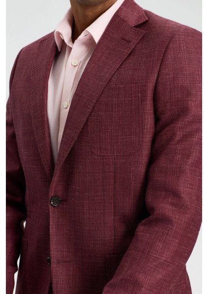Saf Keten Bordo Yazlık Blazer Ceket fırsatları