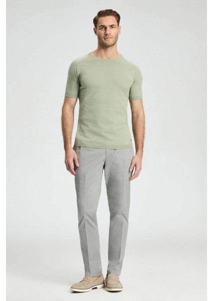 Bisiklet Yaka Yeşil Giza Pamuk Triko T-Shirt fiyatları