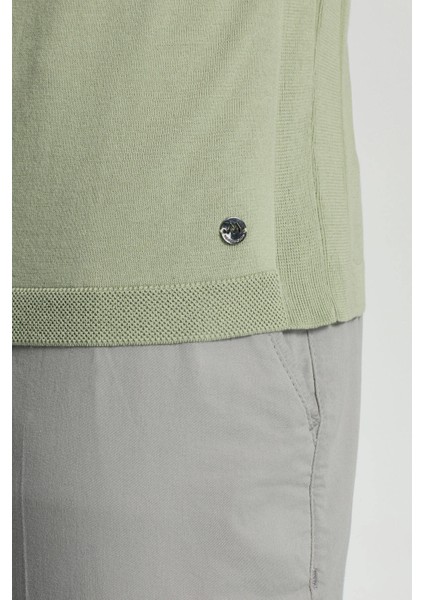 Bisiklet Yaka Yeşil Giza Pamuk Triko T-Shirt indirimleri