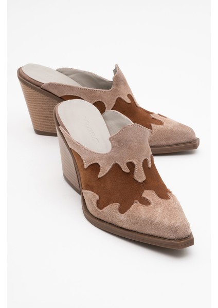 Kadın Sivri Burun Topuklu Western Terlik Zy 8218 Vizon fiyatları