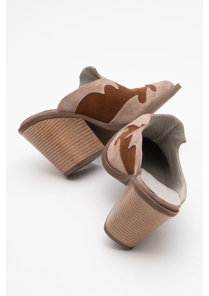 Kadın Sivri Burun Topuklu Western Terlik Zy 8218 Vizon fırsatları