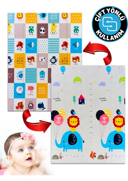 Arkadaşım Fil + Bilgili Kutular , Katlanabilir Çocuk Oyun Halısı - Ekstra Large - 180X200X1 cm - Taşıma Çantası Yanında fiyatları