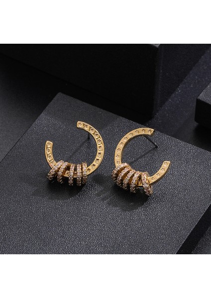 S925 Gümüş Iğne Zirkon Küpe Basit Niş Mizaç Kıdemli Duygusu Kadın Inci Küpe Küpe Küpe Kulak Deliği Kulak Olmadan Klip (Yurt Dışından)