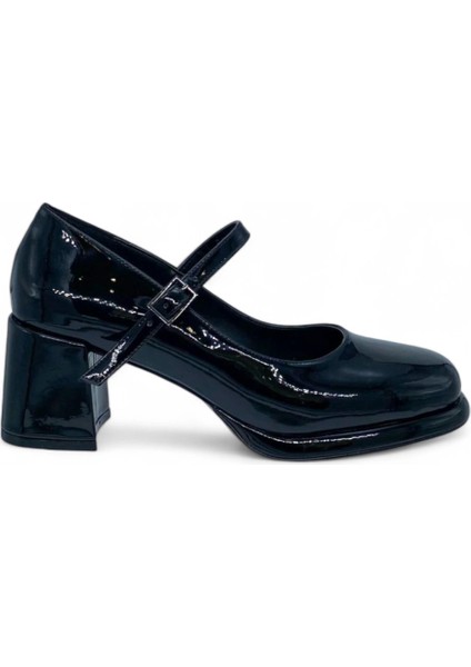 Siyah Rugan Topuklu Kadın Ayakkabı - Elissa