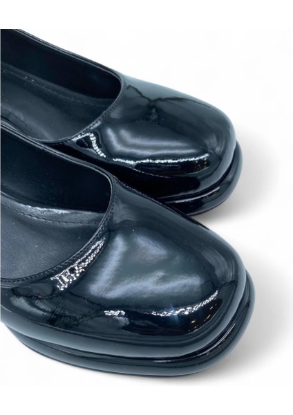 Siyah Rugan Topuklu Kadın Ayakkabı - Elissa modelleri