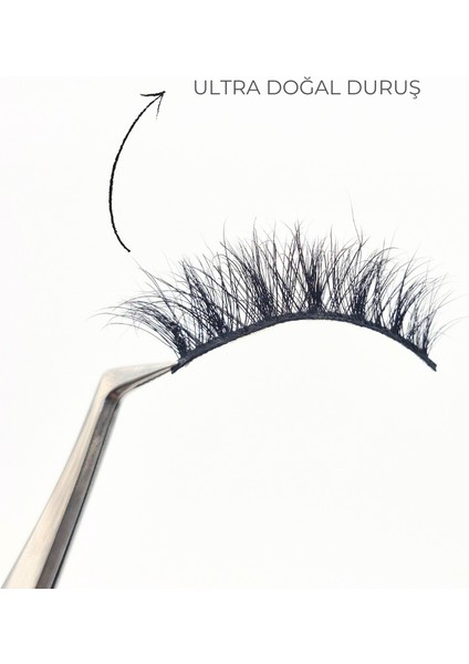 Doğal Görünümlü Gerçek Kıl Tam Boy Ipek Takma Kirpik (1 Çift) - Mink Eyelash No: Pd-59