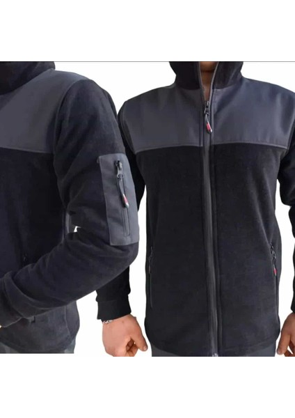 Erkek Polar Tam Fermuarlı Outdoor 3 Cepli Softsell Polar Ceket