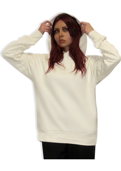 Naturel Beyaz Unisex Hoodie