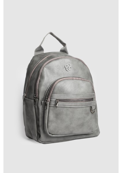 Kadın Nales Donma Suni Deri Sırt Çantası Antrasit